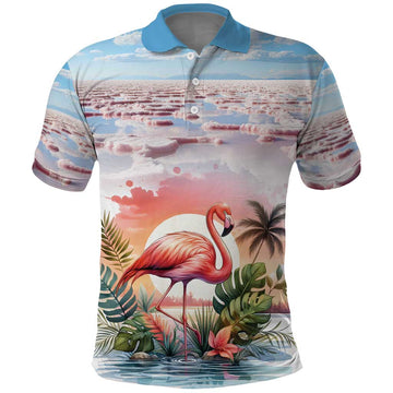 Personalized Bonaire Caribbean Flamingo Polo Shirt Pink Salt Flats LT18