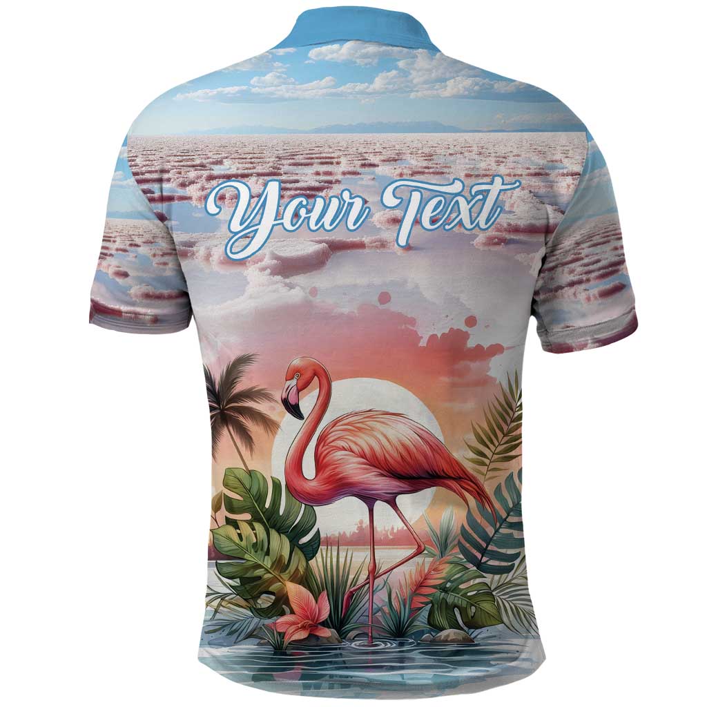 Personalized Bonaire Caribbean Flamingo Polo Shirt Pink Salt Flats LT18