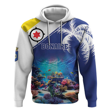 Personalized Bonaire Underwater Tropical Corals Reef Hoodie With Colorful Sea Fish LT18