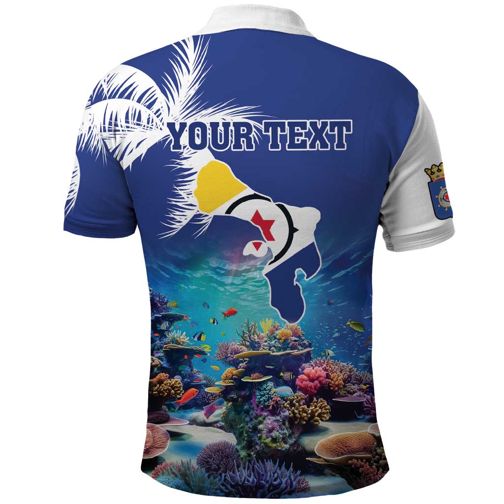 Personalized Bonaire Underwater Tropical Corals Reef Polo Shirt With Colorful Sea Fish LT18