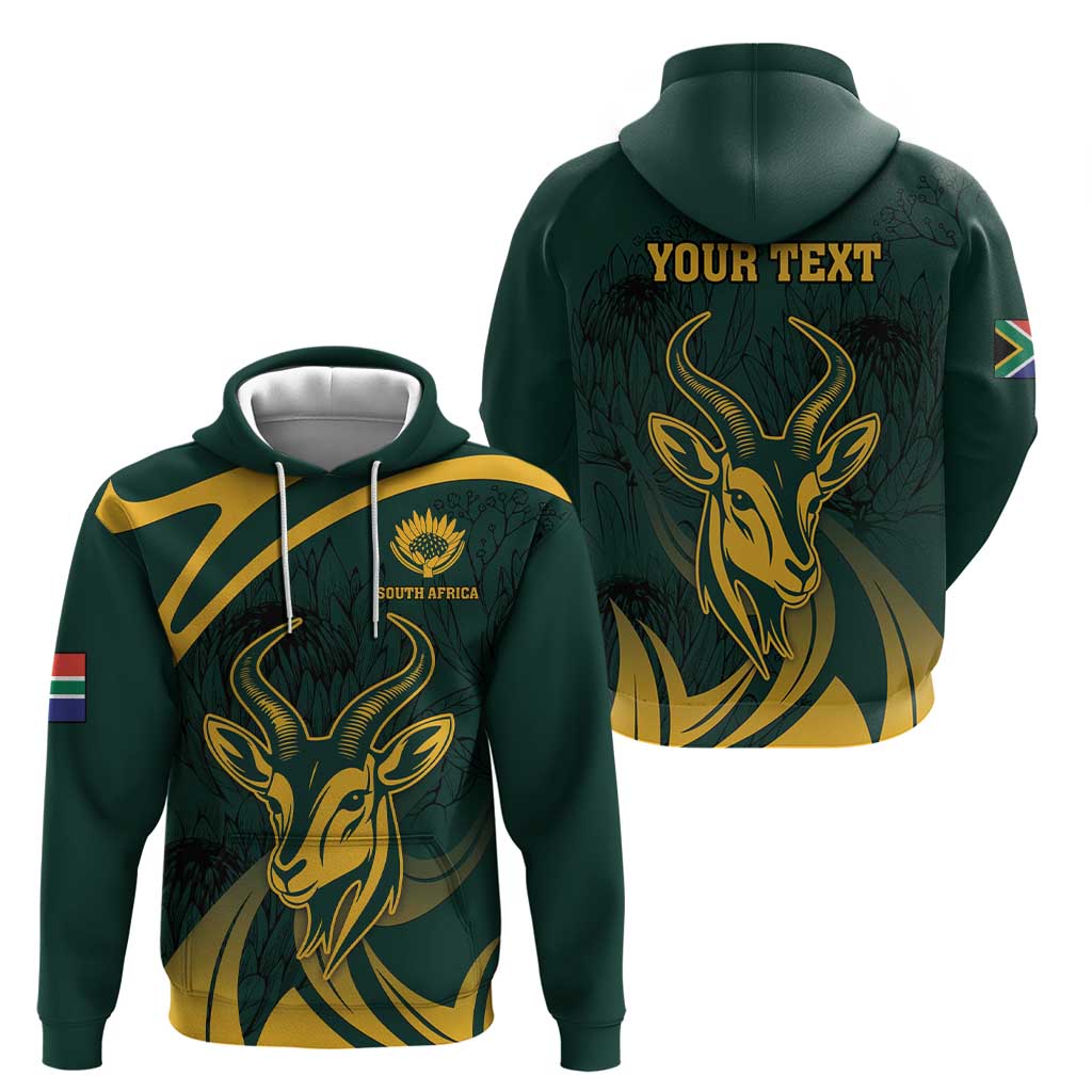 Personalized South Africa Springbok Hoodie With Trendy Protea Flowers Patterns LT18