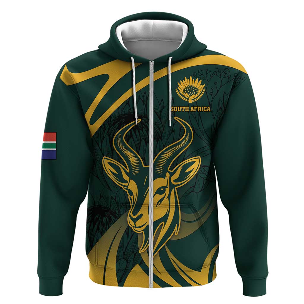Personalized South Africa Springbok Hoodie With Trendy Protea Flowers Patterns LT18