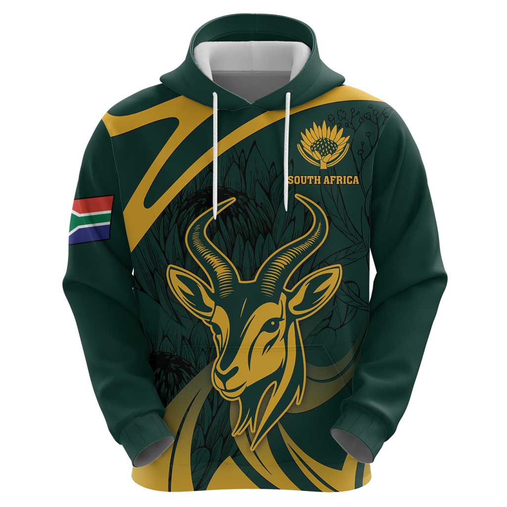 Personalized South Africa Springbok Hoodie With Trendy Protea Flowers Patterns LT18