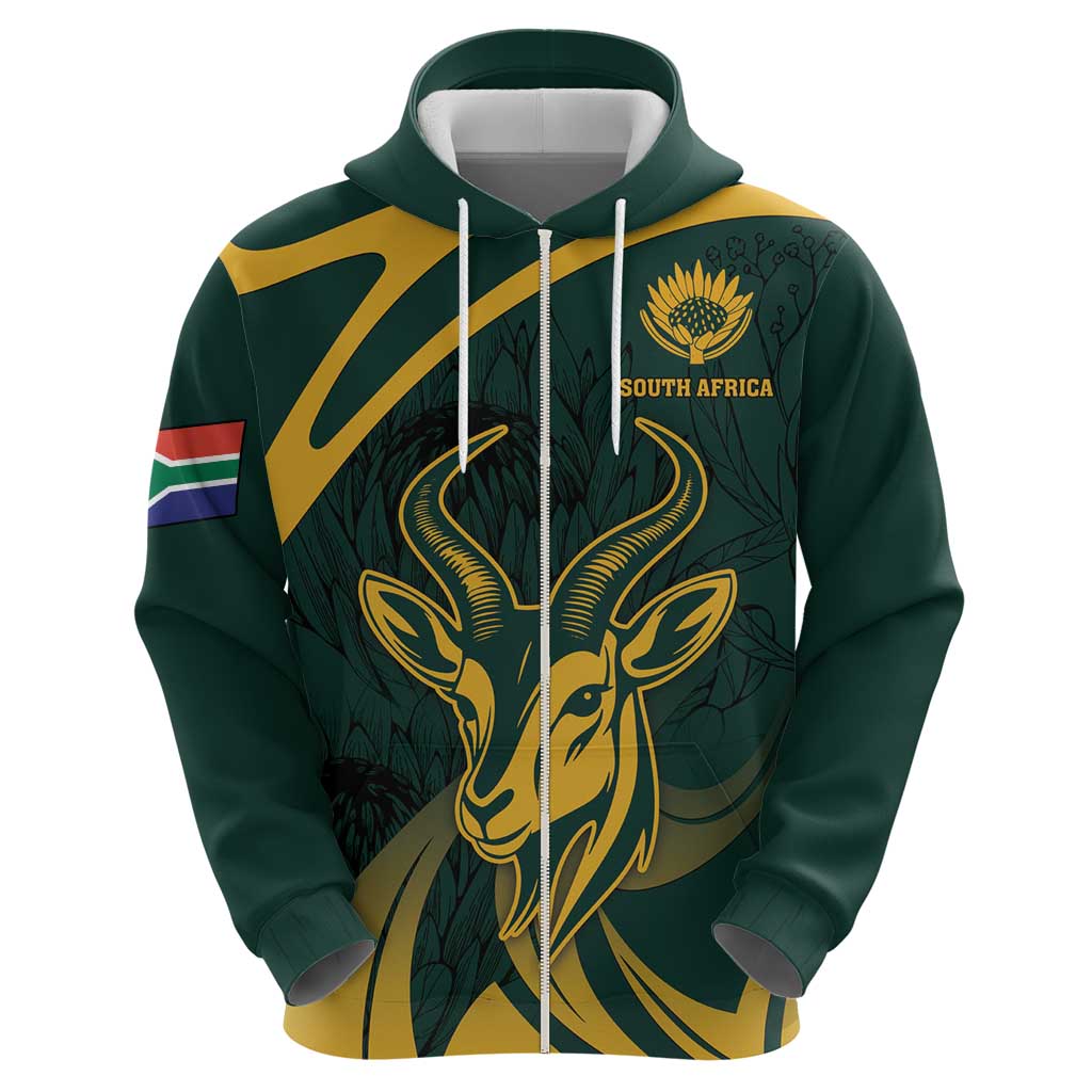 Personalized South Africa Springbok Hoodie With Trendy Protea Flowers Patterns LT18