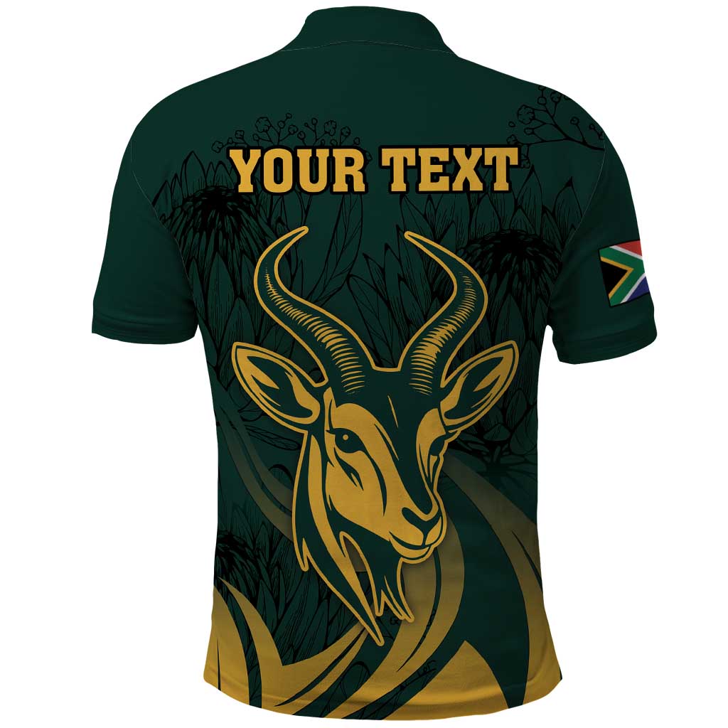 Personalized South Africa Springbok Polo Shirt With Trendy Protea Flowers Patterns LT18