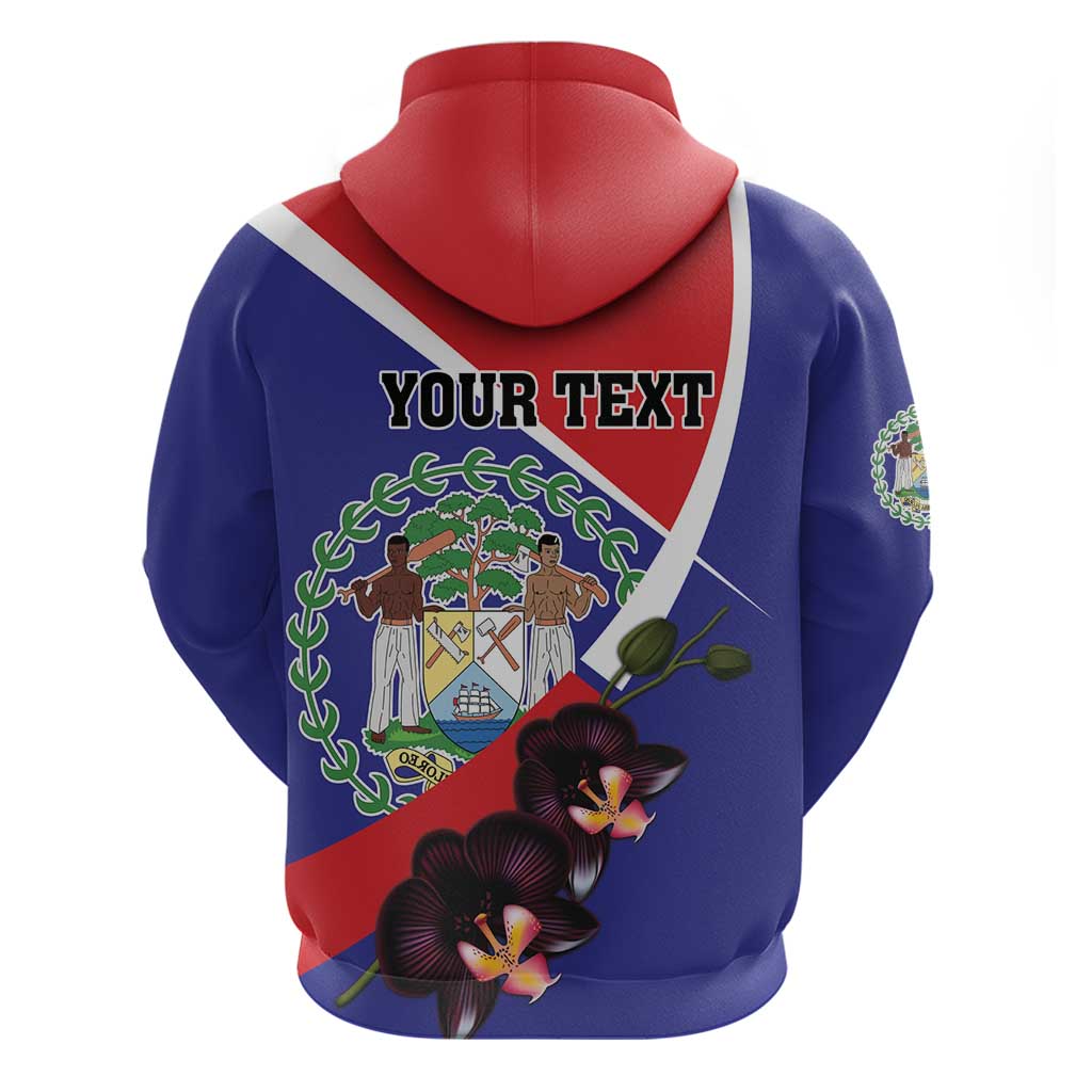Personalized Belize Coat Of Arms Hoodie With Black Orchid Flowers LT18