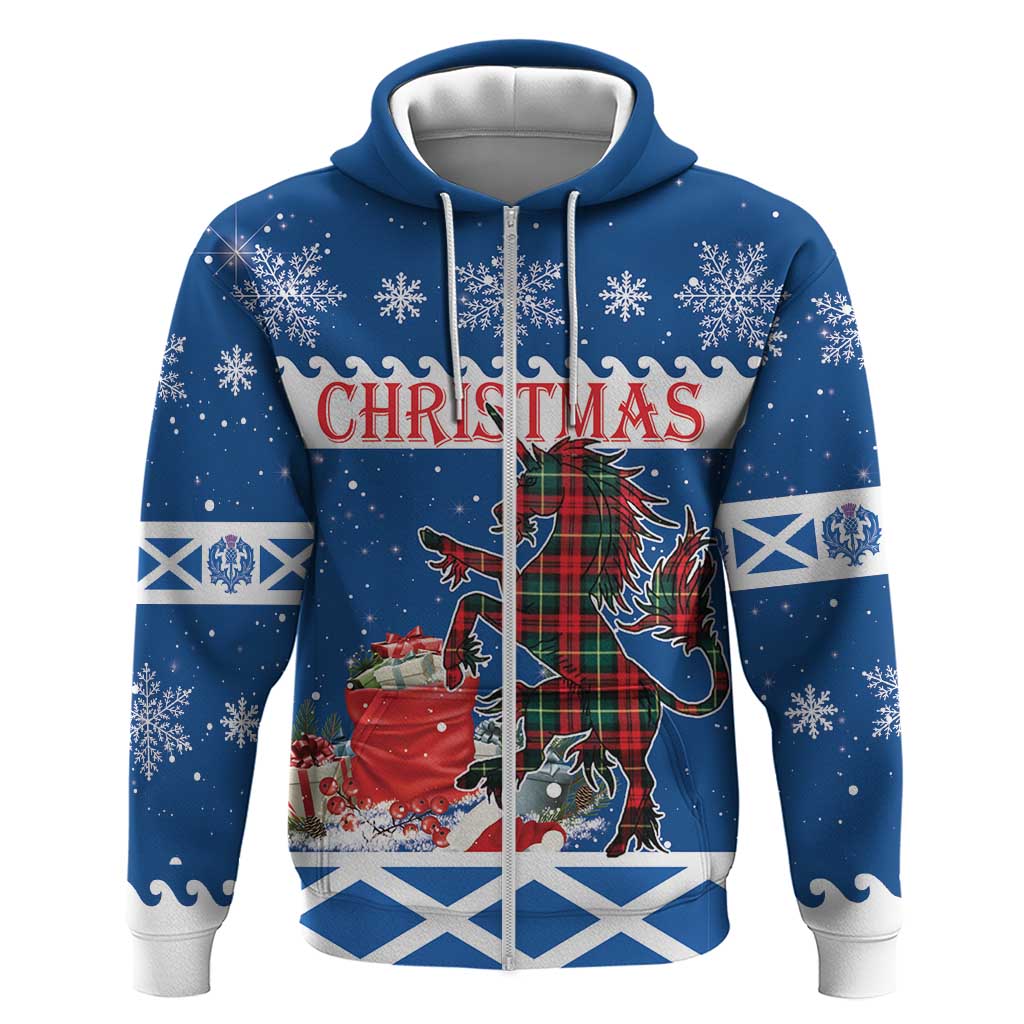Personalized Scotland Christmas Hoodie Tartan Unicorn with Edinburgh Castle LT18