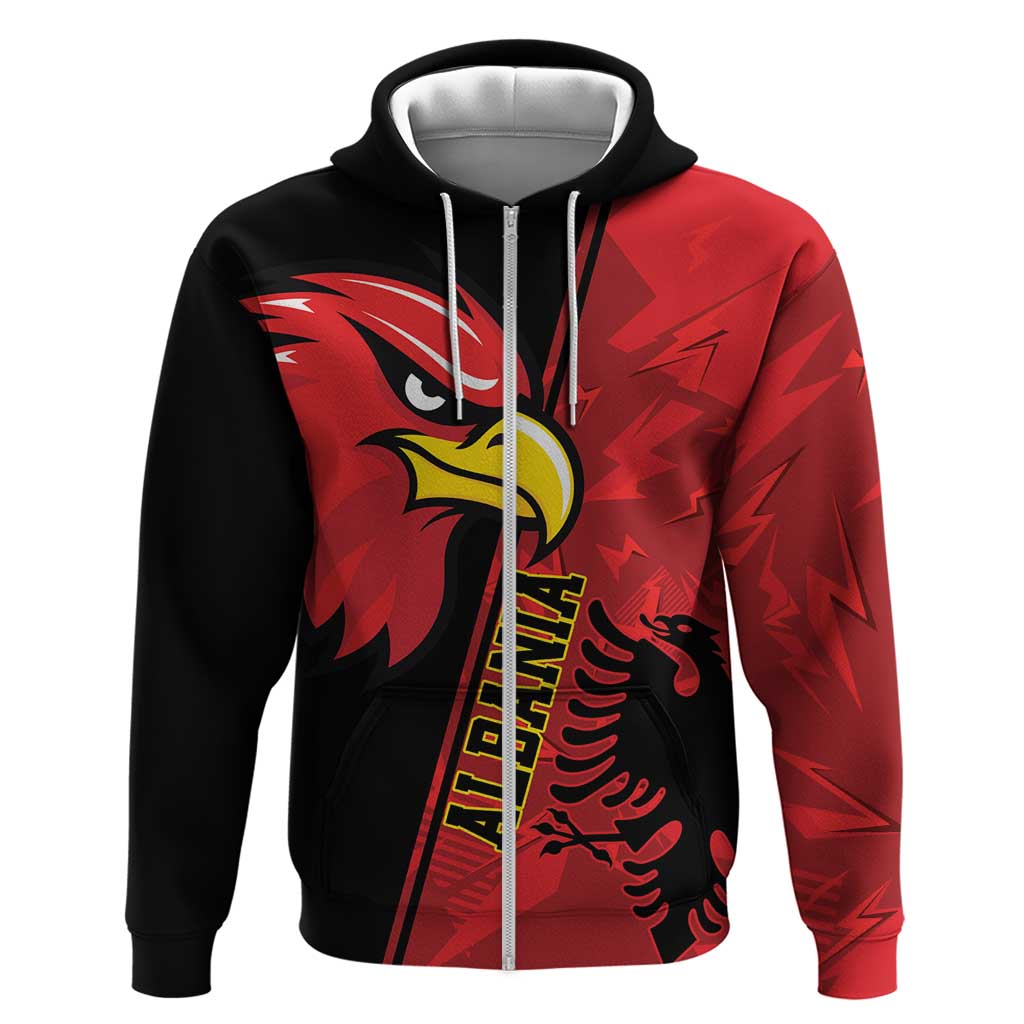 Albania Eagle Hoodie National Emblem Grunge Pattern LT18