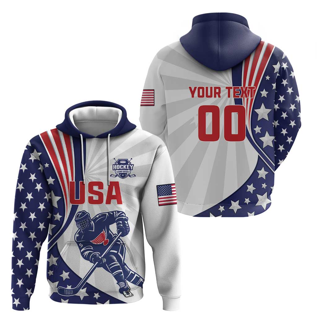 Custom United States Ice Hockey Hoodie USA Go Champions LT18