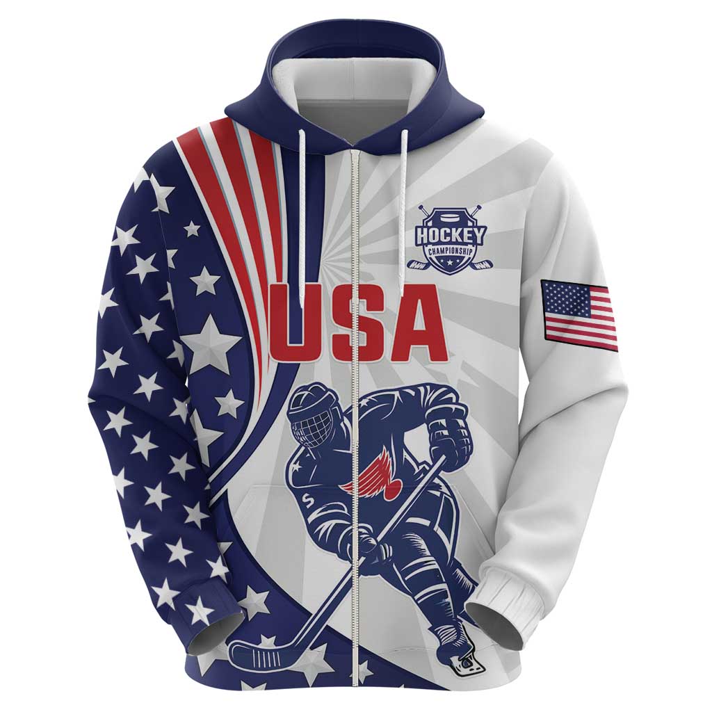 Custom United States Ice Hockey Hoodie USA Go Champions LT18