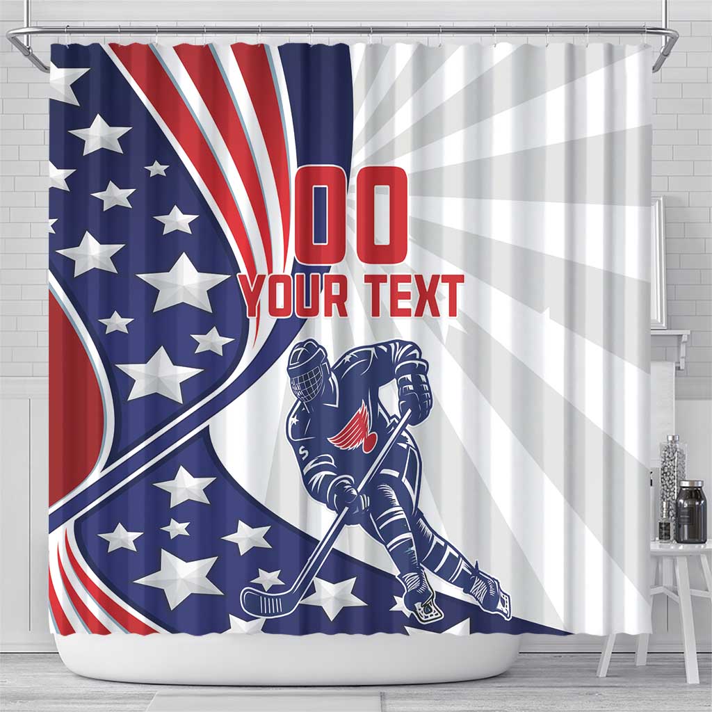 Custom United States Ice Hockey Shower Curtain USA Go Champions LT18
