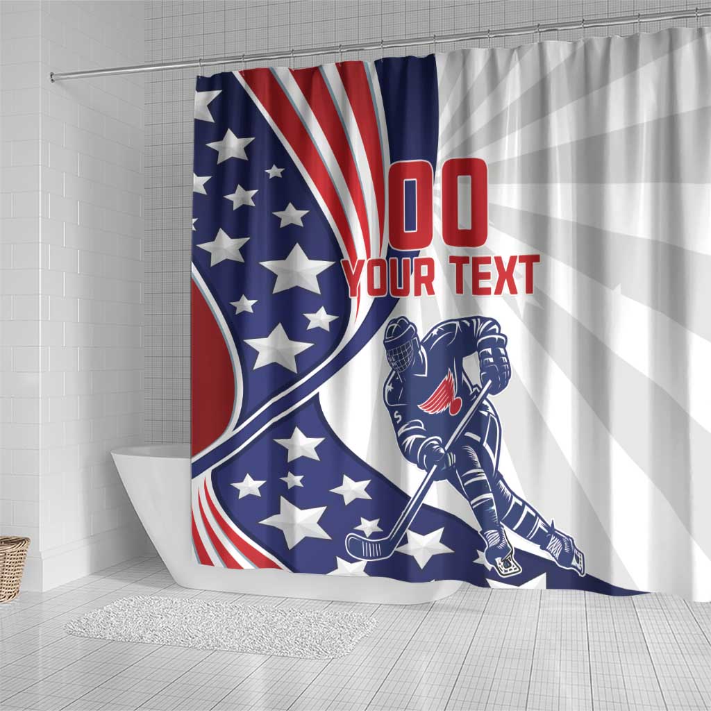 Custom United States Ice Hockey Shower Curtain USA Go Champions LT18