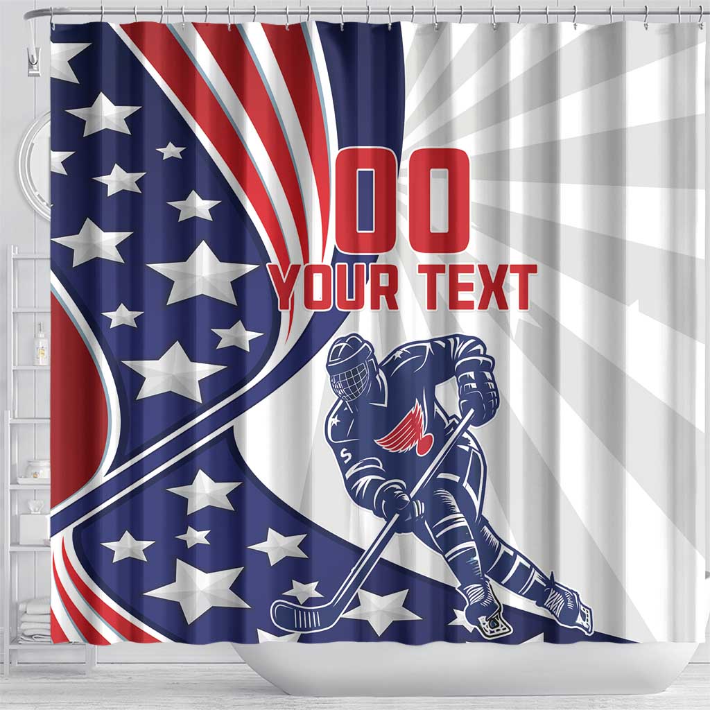 Custom United States Ice Hockey Shower Curtain USA Go Champions LT18