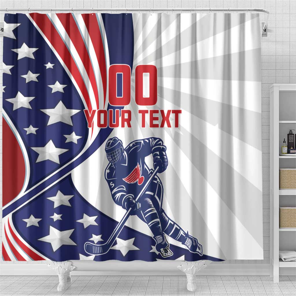 Custom United States Ice Hockey Shower Curtain USA Go Champions LT18