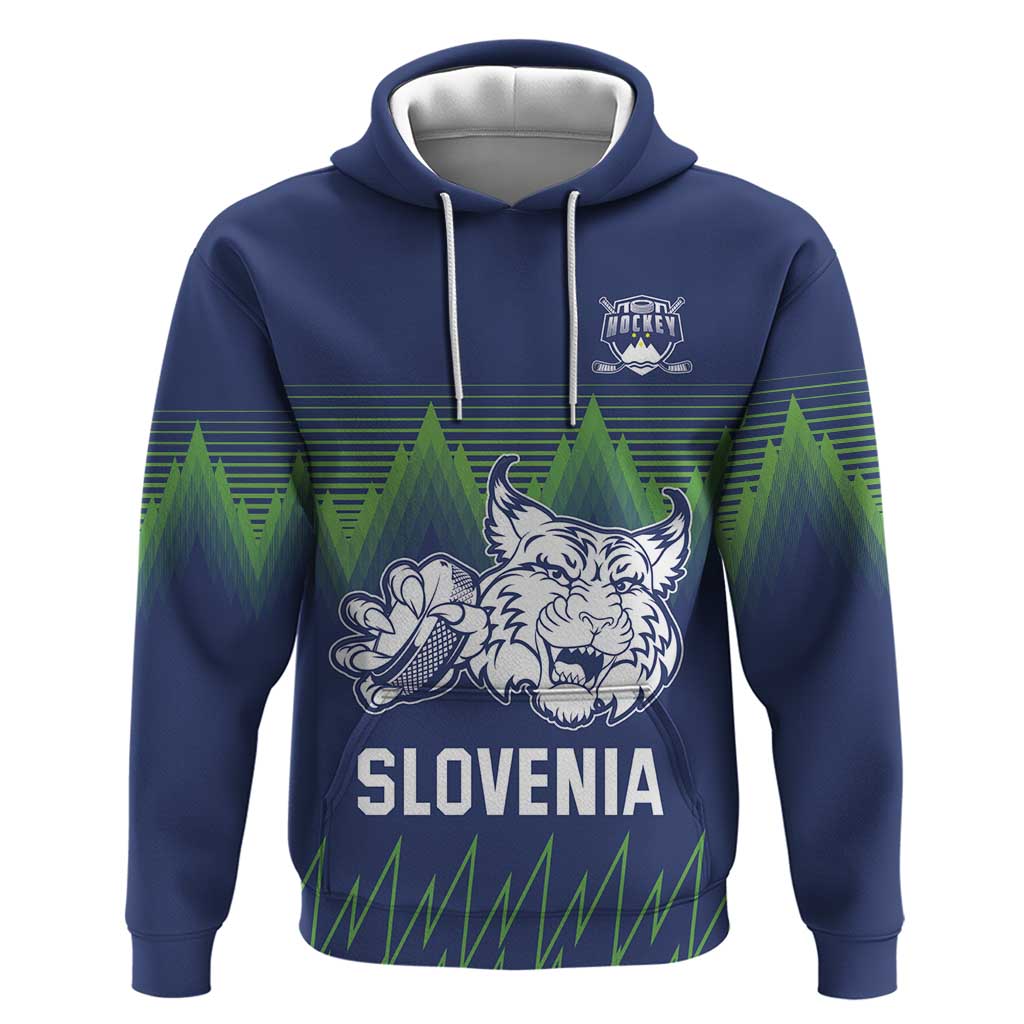 Custom Slovenia Hockey Hoodie Slovenija Lynx Mascot LT18