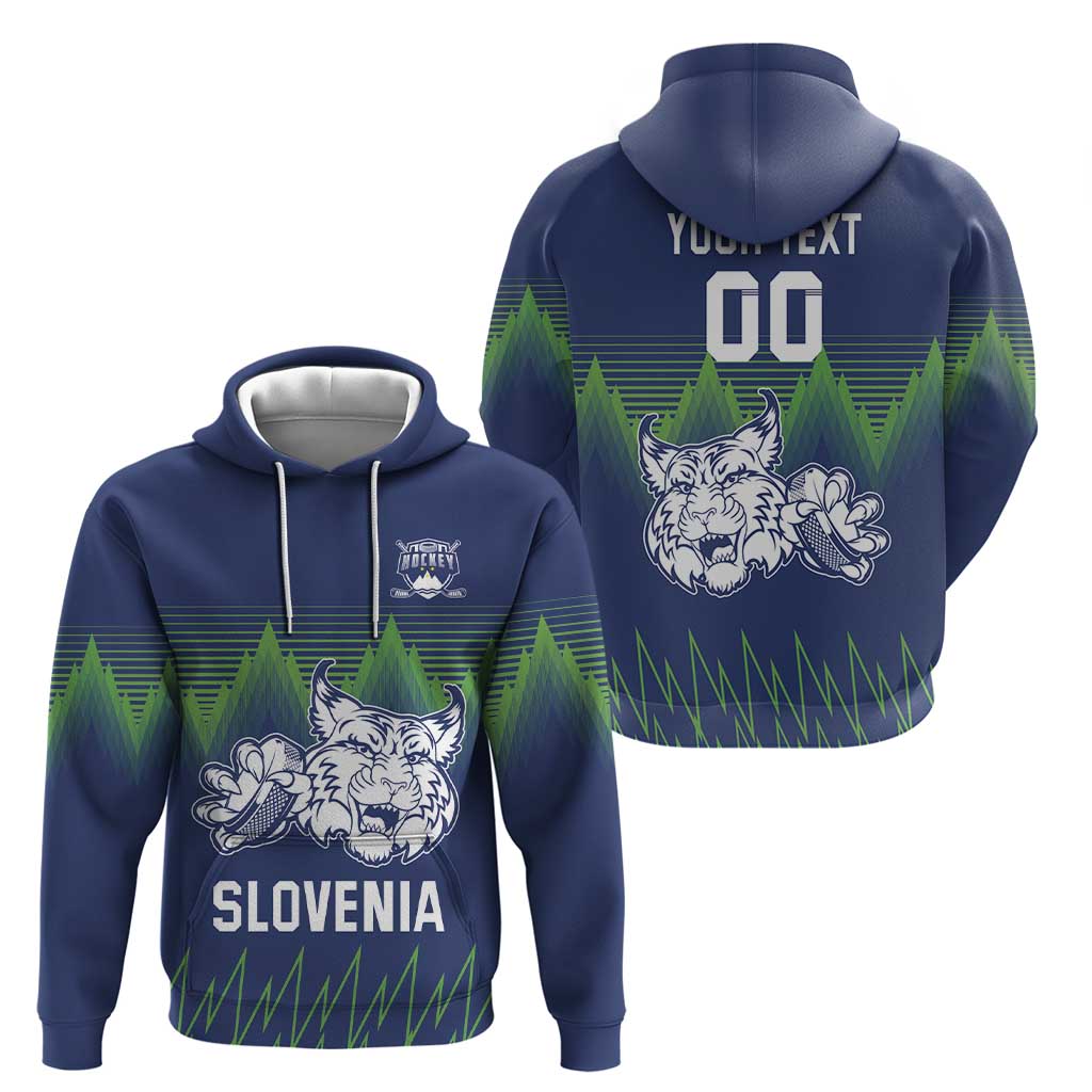 Custom Slovenia Hockey Hoodie Slovenija Lynx Mascot LT18