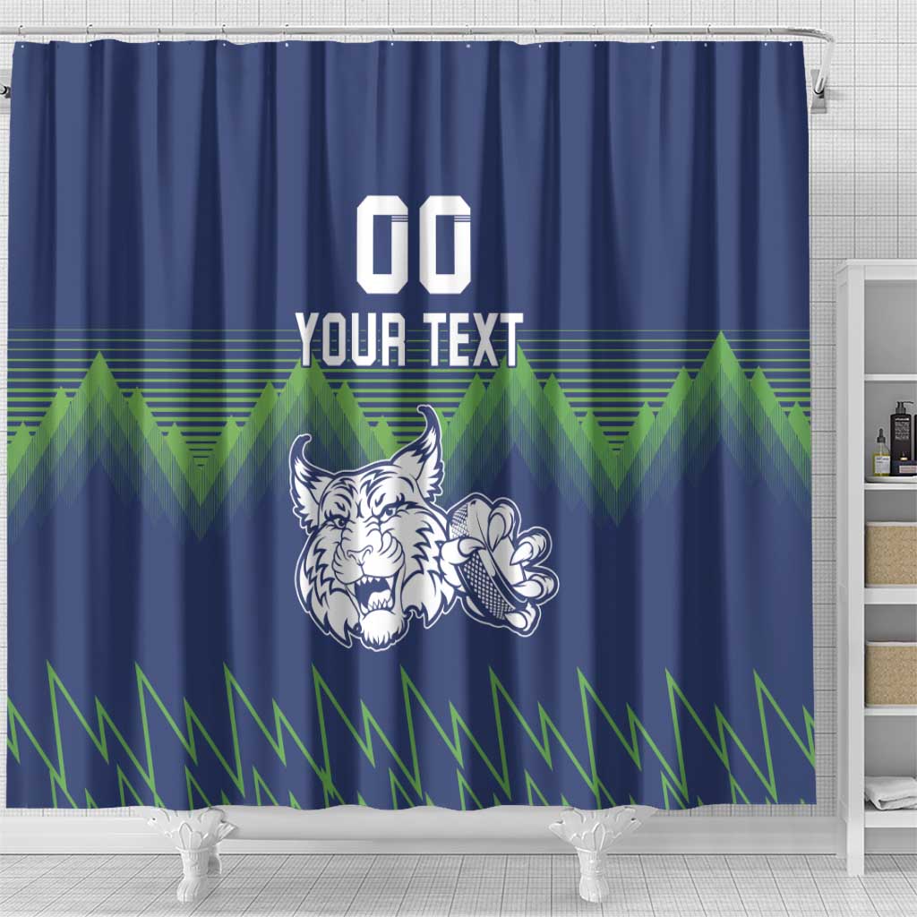 Custom Slovenia Hockey Shower Curtain Slovenija Lynx Mascot LT18