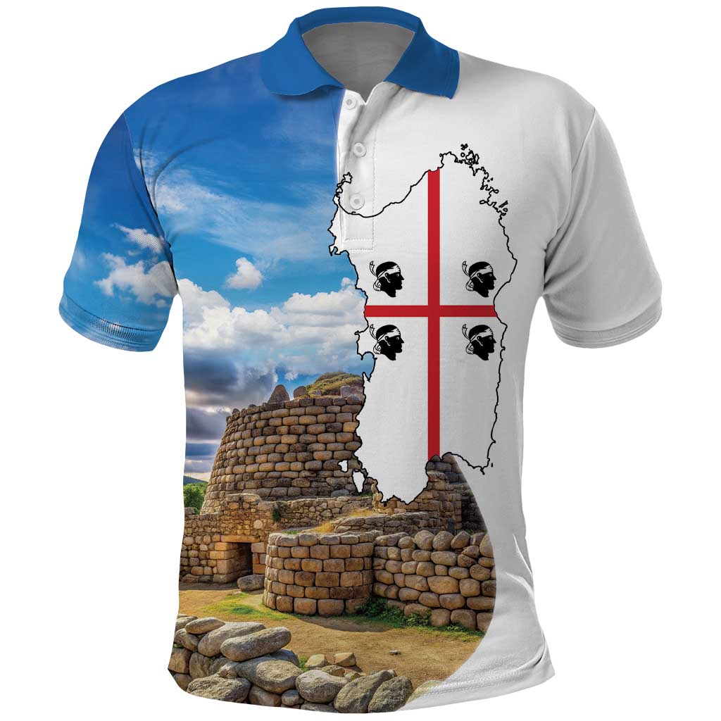 Sardinia Italy Polo Shirt Santu Antine With Map LT18