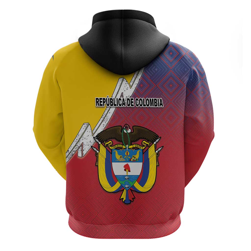 Colombia Coat Of Arms Hoodie With Flag Style And Folk Pattern LT18