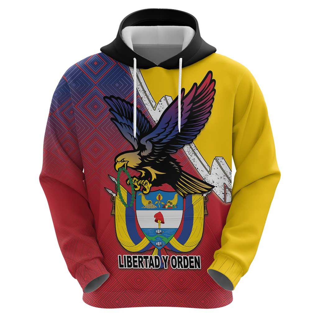 Colombia Coat Of Arms Hoodie With Flag Style And Folk Pattern LT18