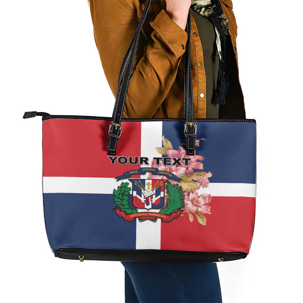 Personalized Dominican Republic Bayahbe Rose Leather Tote Bag LT18