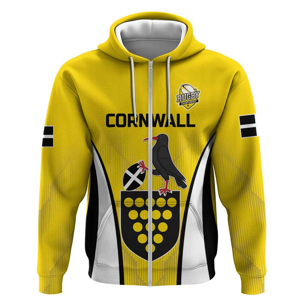 Custom Cornwall Rugby Hoodie Cornish Chough Go Champion LT18