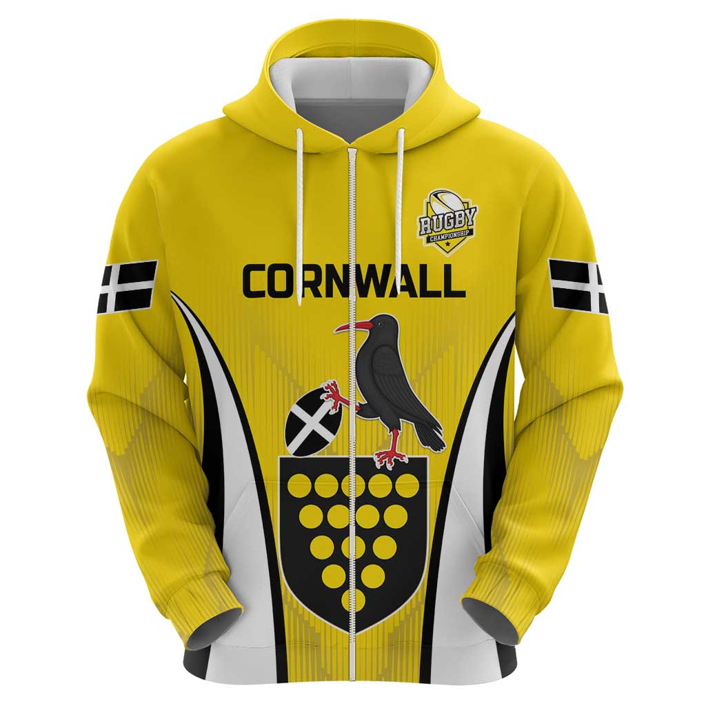 Custom Cornwall Rugby Hoodie Cornish Chough Go Champion LT18