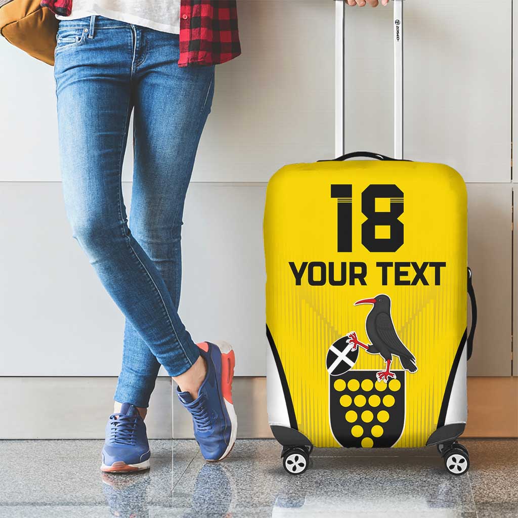 Custom Cornwall Rugby Luggage Cover Cornish Chough Go Champion LT18