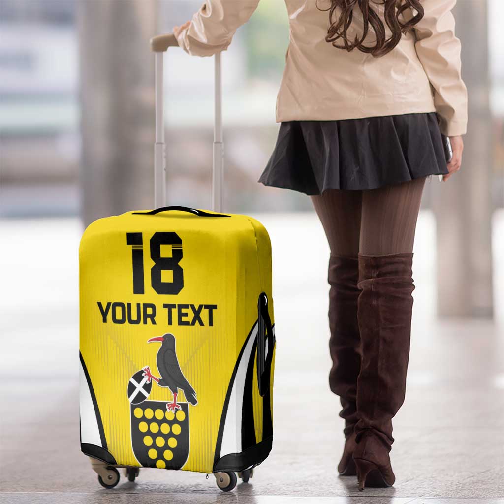 Custom Cornwall Rugby Luggage Cover Cornish Chough Go Champion LT18