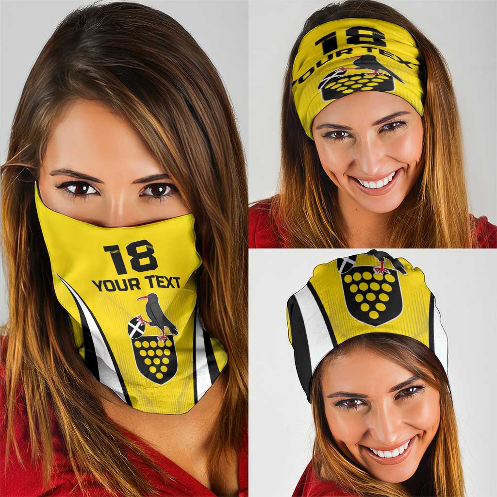 Custom Cornwall Rugby Neck Gaiter Cornish Chough Go Champion LT18