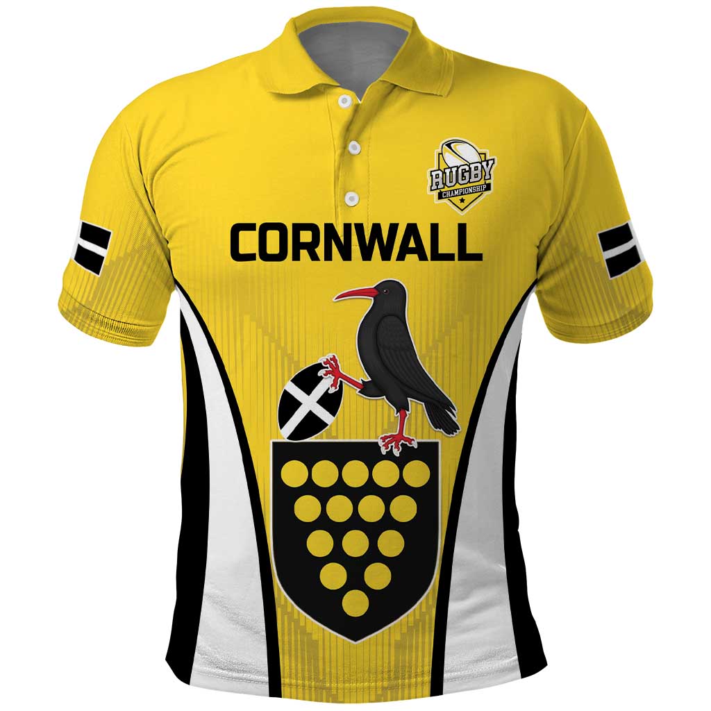 Custom Cornwall Rugby Polo Shirt Cornish Chough Go Champion LT18