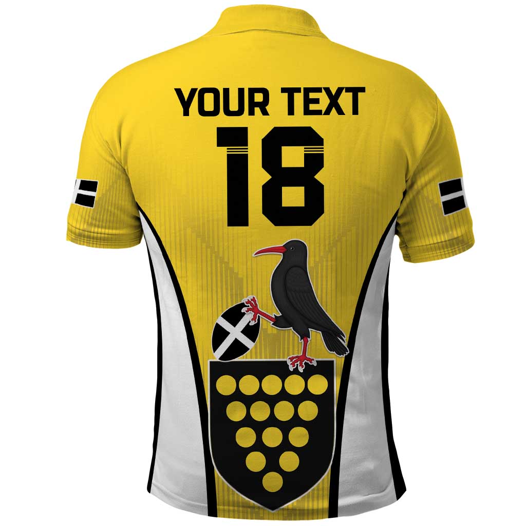 Custom Cornwall Rugby Polo Shirt Cornish Chough Go Champion LT18