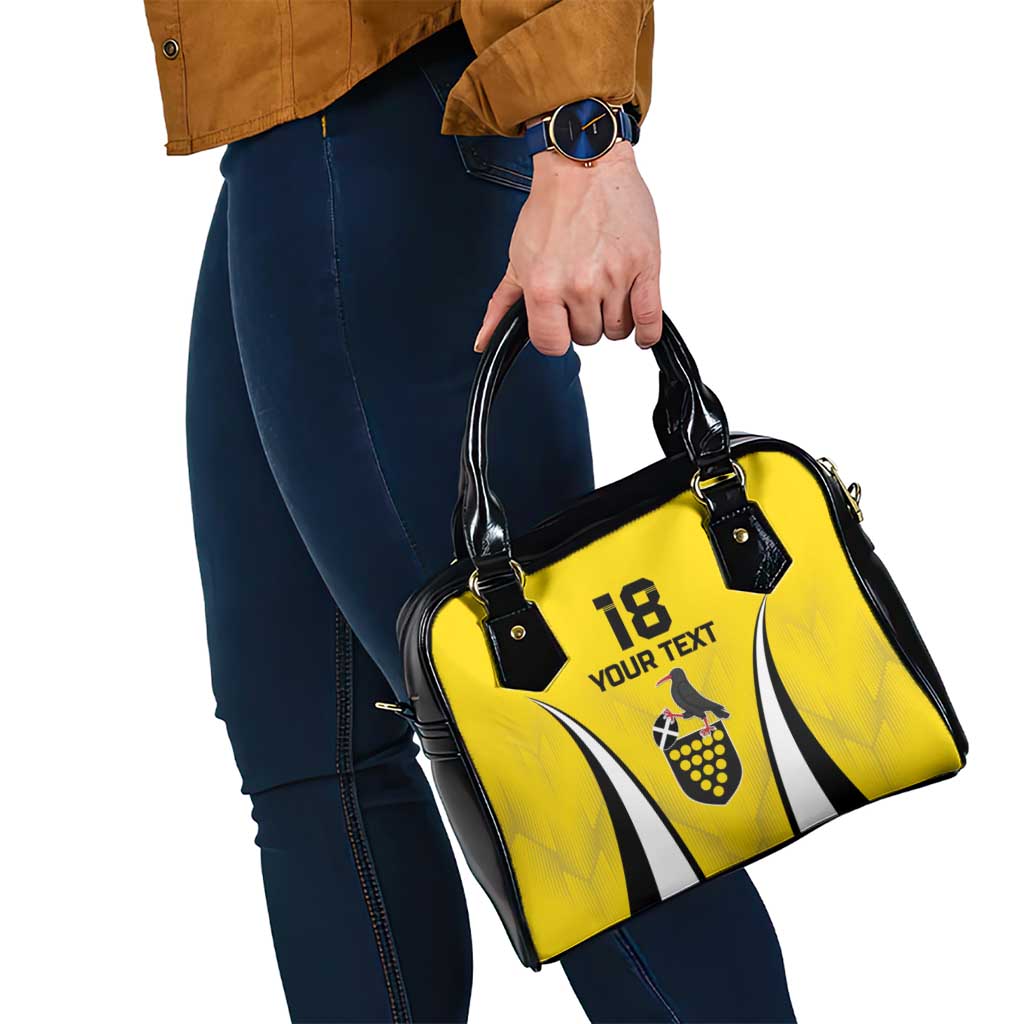 Custom Cornwall Rugby Shoulder Handbag Cornish Chough Go Champion LT18