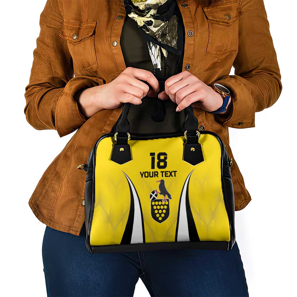 Custom Cornwall Rugby Shoulder Handbag Cornish Chough Go Champion LT18
