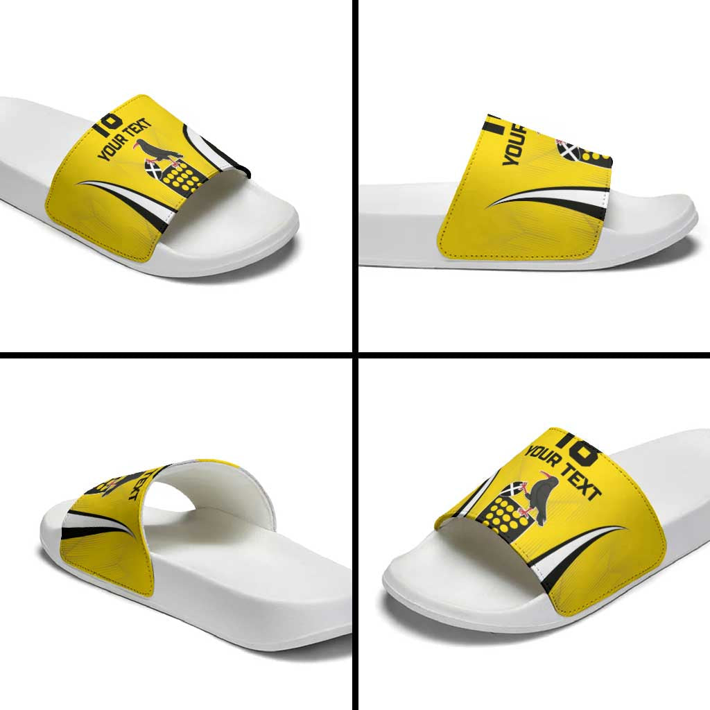 Custom Cornwall Rugby Slide Sandals Cornish Chough Go Champion LT18