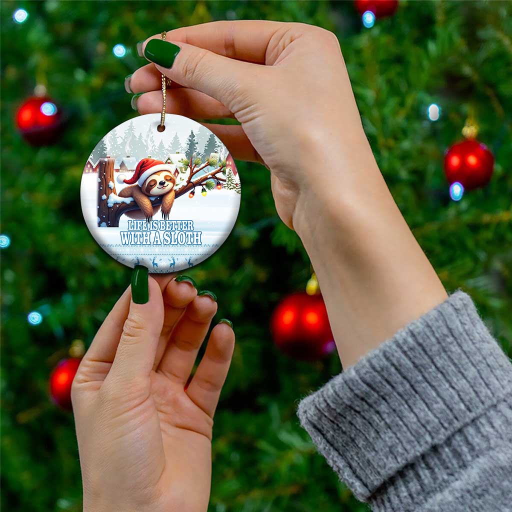 Merry Slothmas Ceramic Ornament Life Is Better With A Sloth LT18