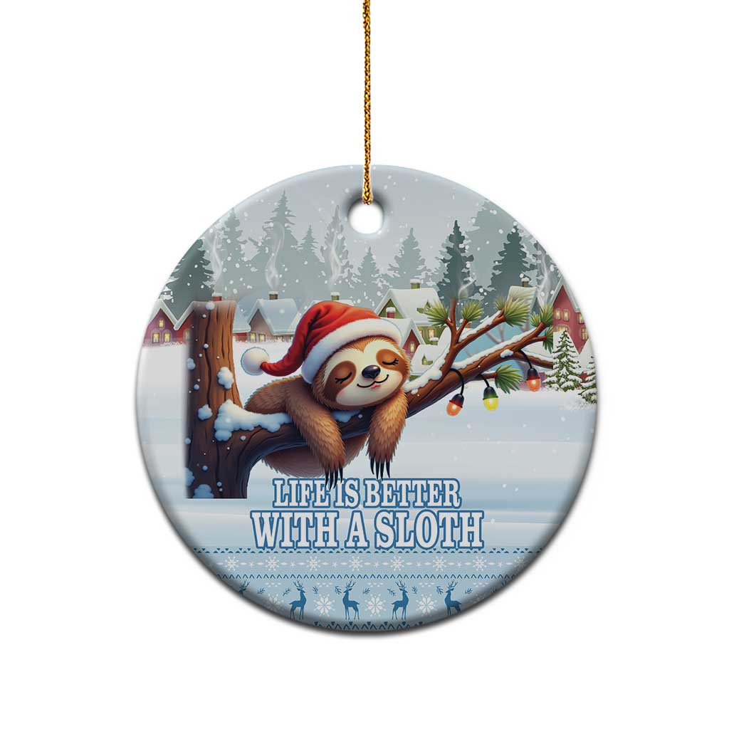 Merry Slothmas Ceramic Ornament Life Is Better With A Sloth LT18
