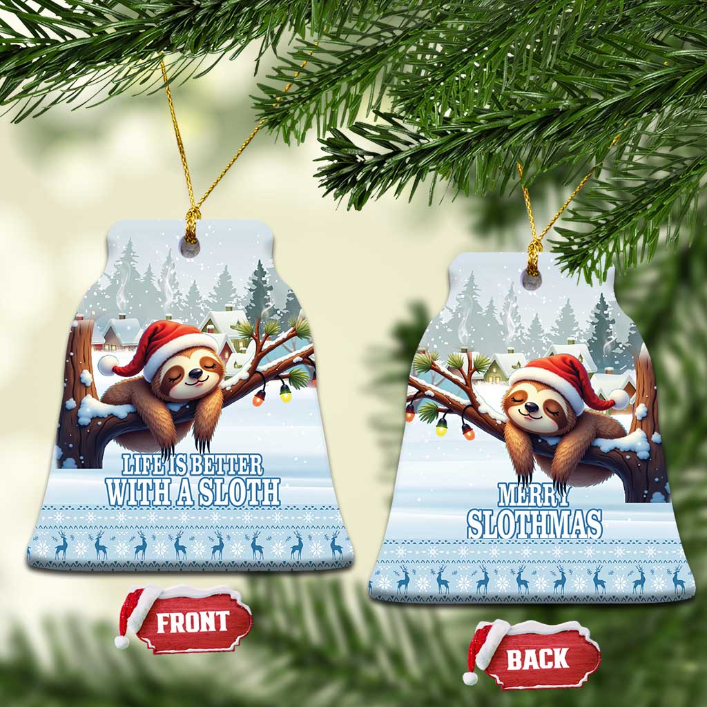 Merry Slothmas Ceramic Ornament Life Is Better With A Sloth LT18