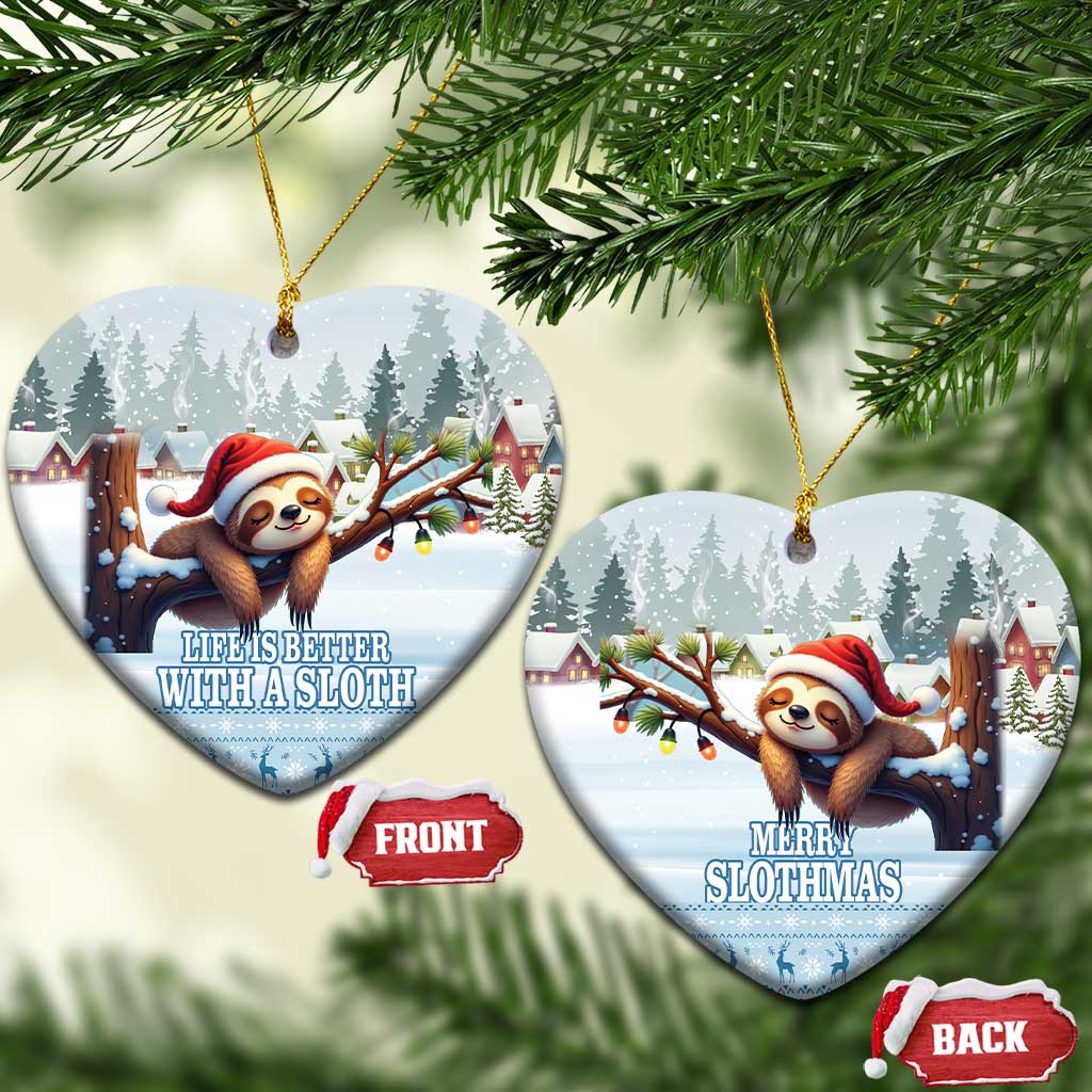 Merry Slothmas Ceramic Ornament Life Is Better With A Sloth LT18