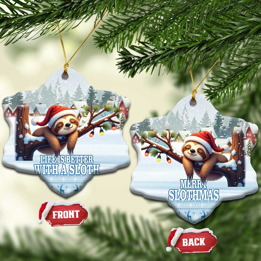 Merry Slothmas Ceramic Ornament Life Is Better With A Sloth LT18
