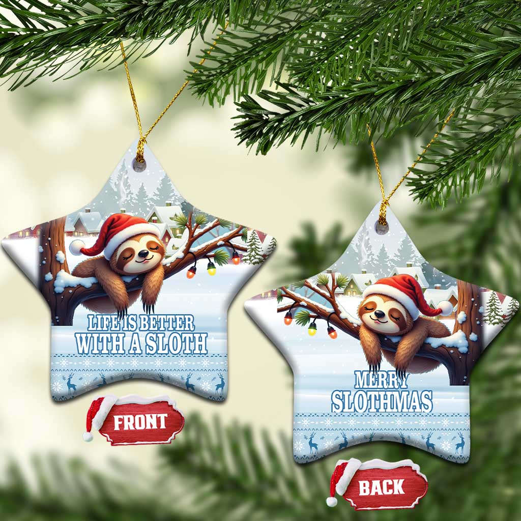 Merry Slothmas Ceramic Ornament Life Is Better With A Sloth LT18