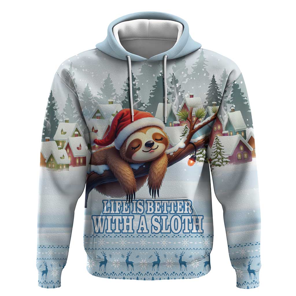 Merry Slothmas Hoodie Life Is Better With A Sloth LT18