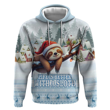 Merry Slothmas Hoodie Life Is Better With A Sloth LT18