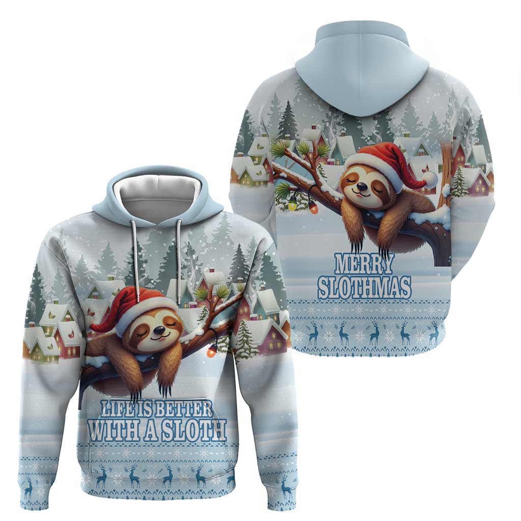 Merry Slothmas Hoodie Life Is Better With A Sloth LT18