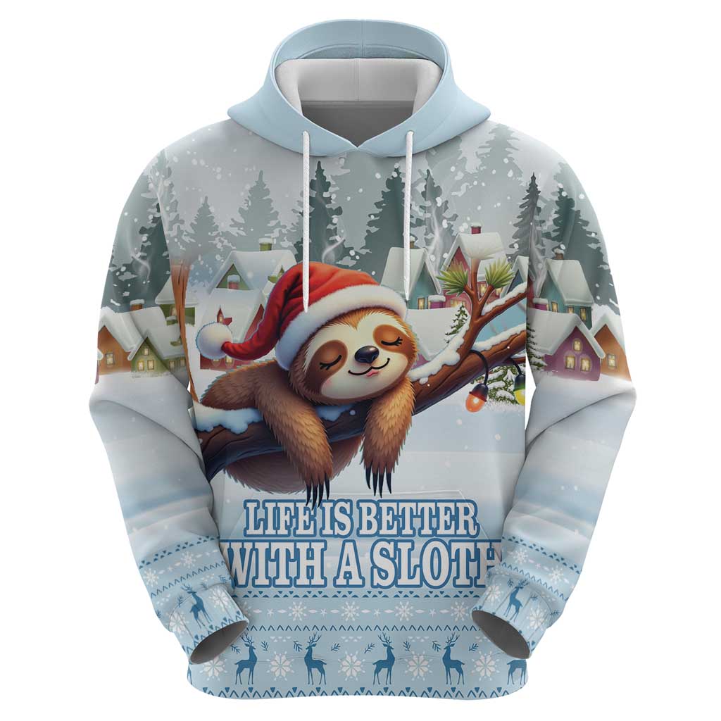 Merry Slothmas Hoodie Life Is Better With A Sloth LT18