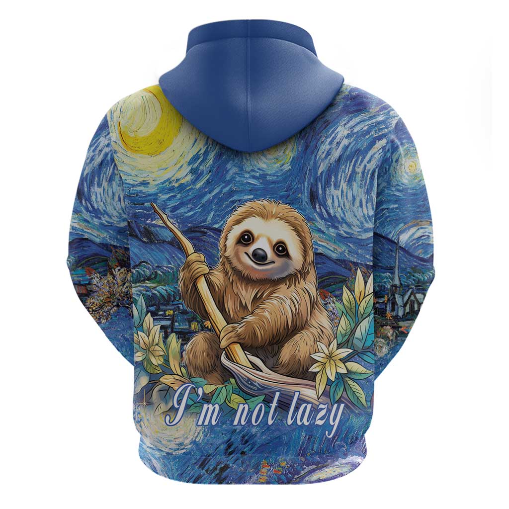 Sloth Starry Night Hoodie I'm Not Lazy LT18