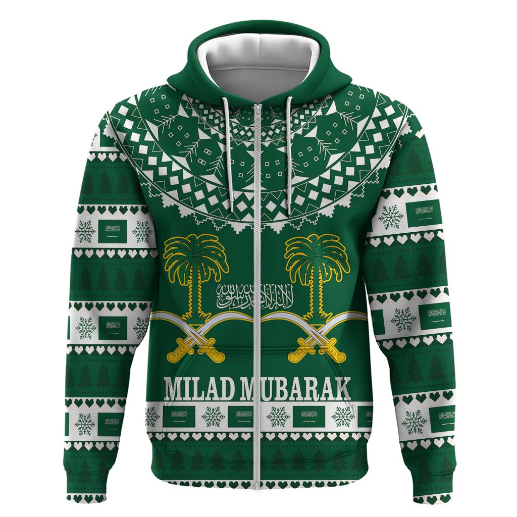 Saudi Arabia Christmas Hoodie Coat Of Arms Milad Mubarak LT18