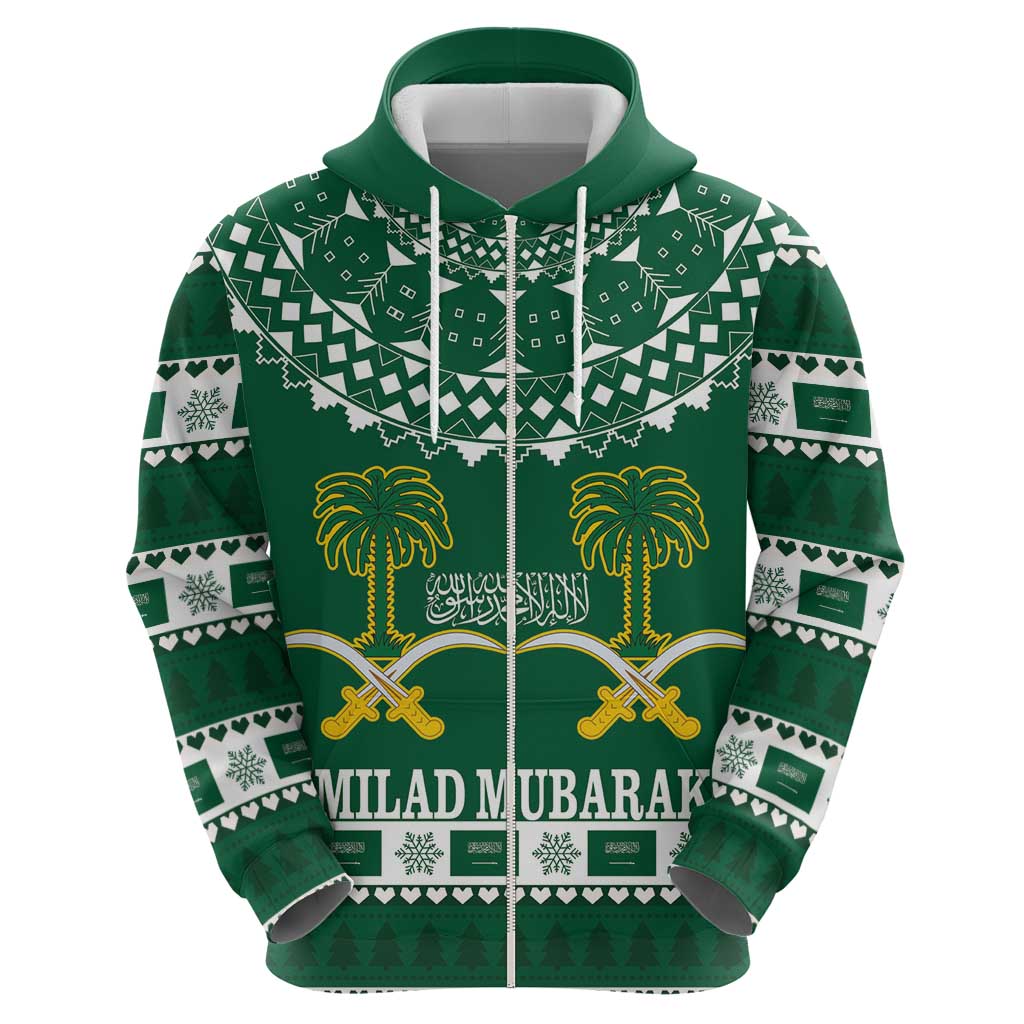 Saudi Arabia Christmas Hoodie Coat Of Arms Milad Mubarak LT18
