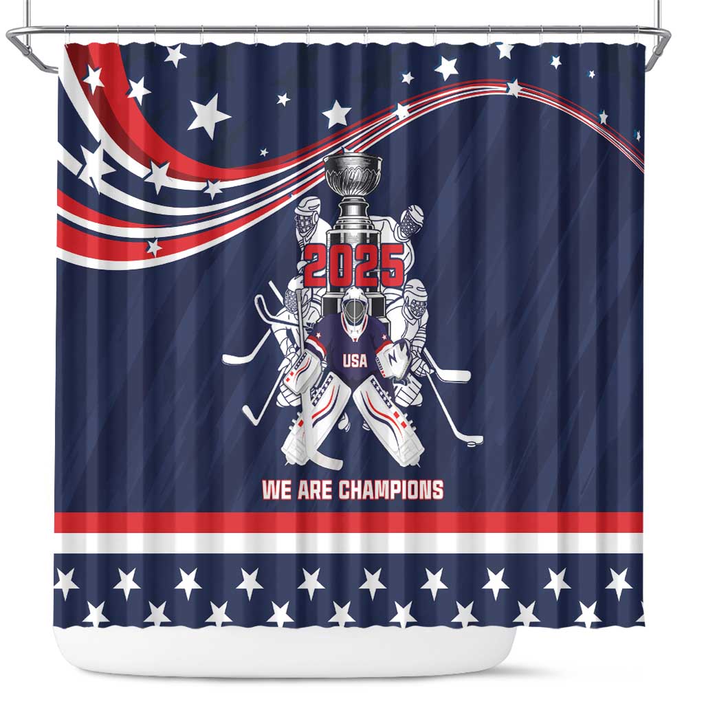 United States Ice Hockey Shower Curtain USA We Are Champions 2025 LT18