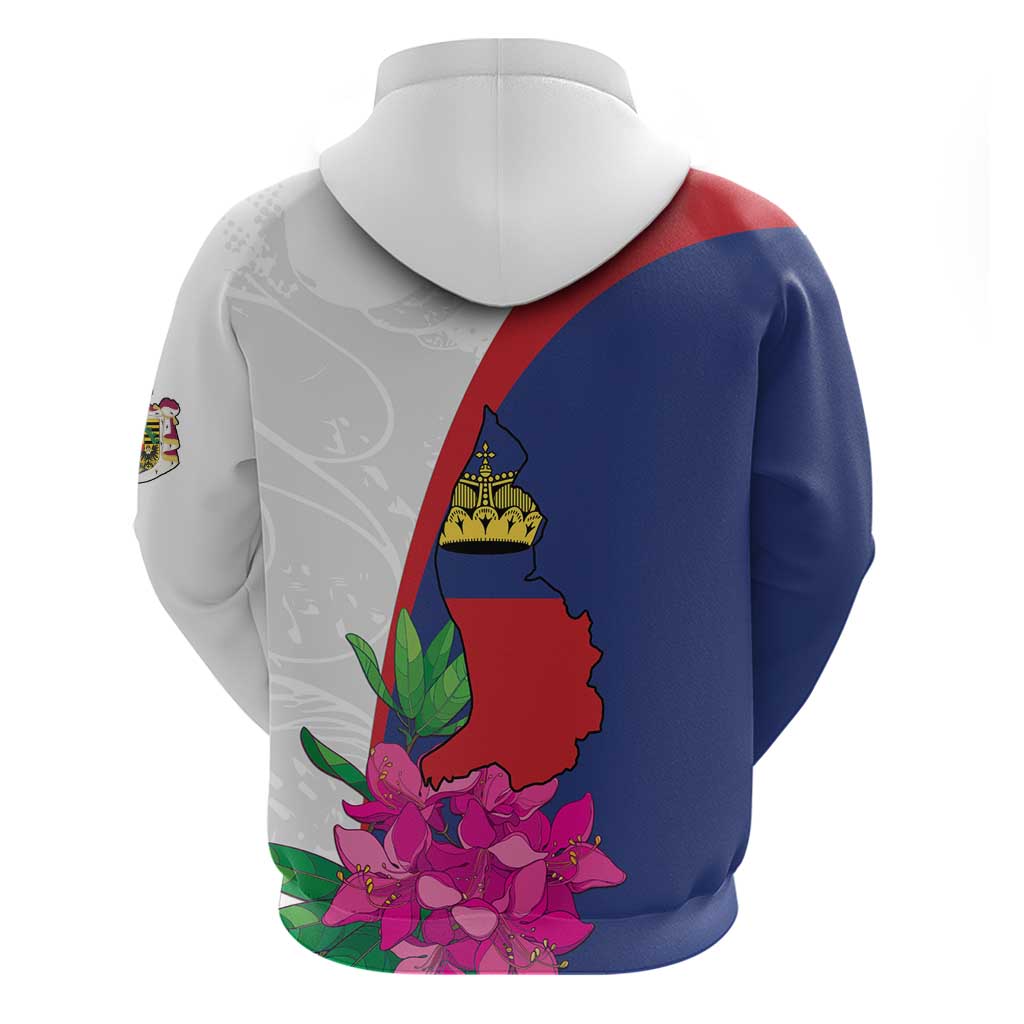 Furstentum Liechtenstein Hoodie Kestrel With Alpine Rose Flower LT18